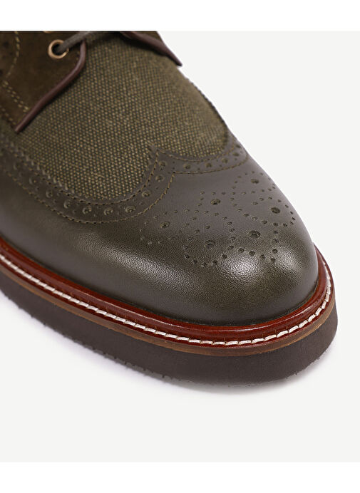 Yargıcı Taba-Kahverengi Erkek Deri Oxford Ayakkabı 24YEAY4462X - Görsel 3