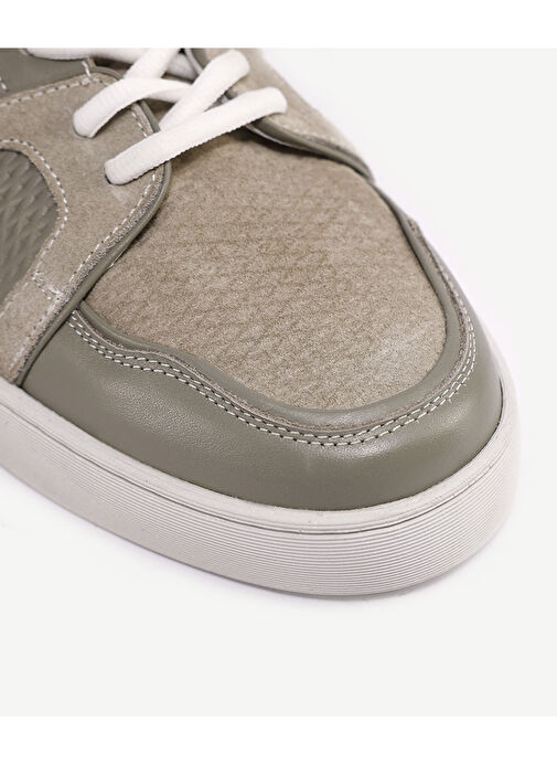 DERİ-SÜET DETAYLI SNEAKER - Görsel 3