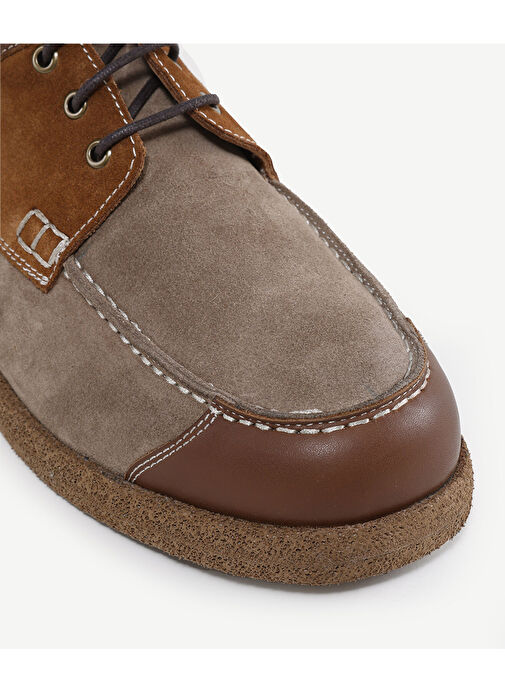 RETRO GÖRÜNÜMLÜ DERİ BAĞLI AYAKKABI - Görsel 3