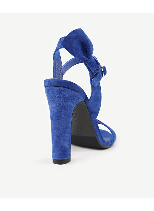 Yargıcı Kırmızı Kadın Süet Topuklu Ayakkabı 24YKAY4538X - Görsel 4