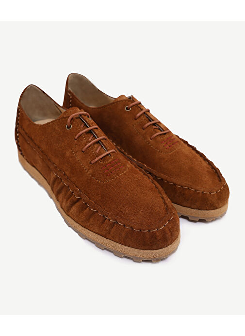 Yargıcı Taba Erkek Süet Klasik Ayakkabı 24YEAY4461X - Görsel 4