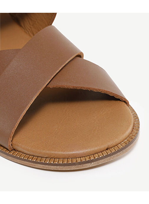 Yargıcı Taba Erkek Deri Sandalet 24YEAY4481X - Görsel 3