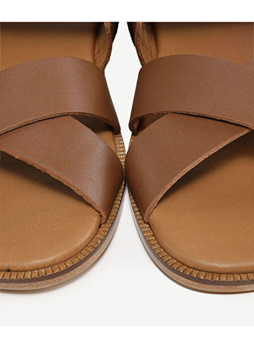 Yargıcı Taba Erkek Deri Sandalet 24YEAY4481X - Görsel 6