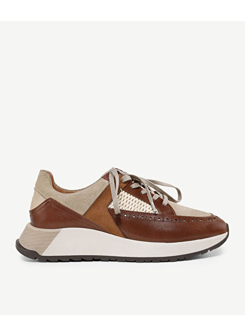 HASIR DETAYLI MASKÜLEN DERİ SNEAKERS - Görsel 3