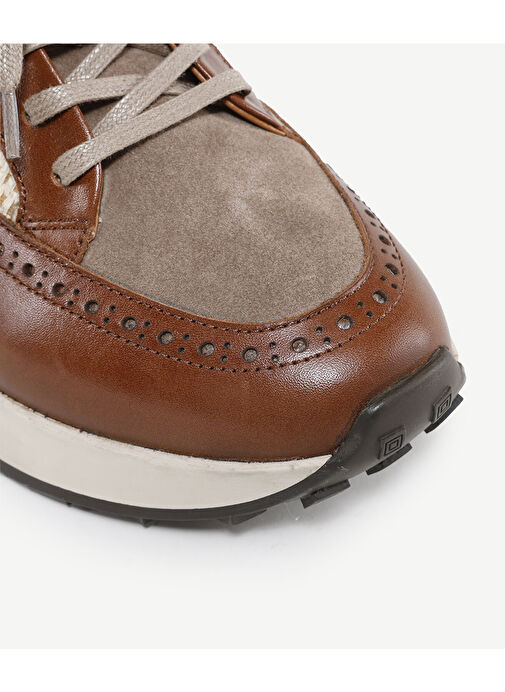 HASIR DETAYLI MASKÜLEN DERİ SNEAKERS - Görsel 4