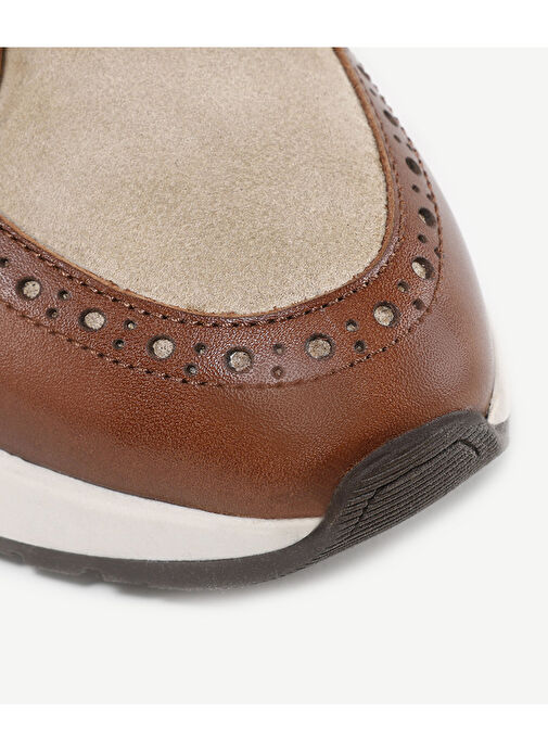 HASIR DETAYLI MASKÜLEN DERİ SNEAKERS - Görsel 5