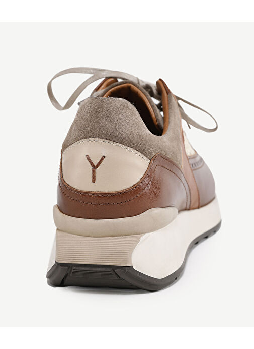 HASIR DETAYLI MASKÜLEN DERİ SNEAKERS - Görsel 6