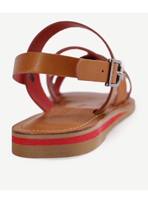 RENKLİ ASTARLI DERİ SANDALET - Görsel 5