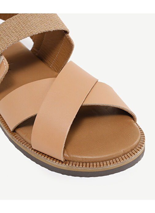 ÇAPRAZ DERİ SANDALET - Görsel 4