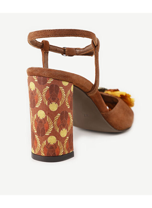 RAFYA AKSESUAR DETAYLI TOPUKLU SANDALET - Görsel 4