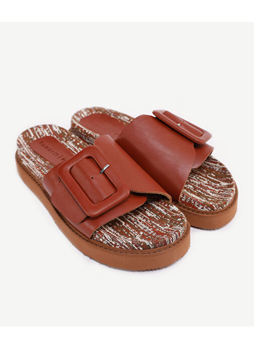 DERİ TOKA DETAYLI KUMAŞ TERLİK - Görsel 5