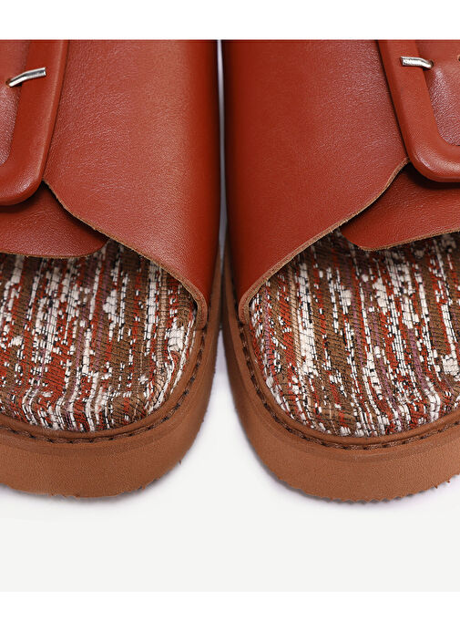 DERİ TOKA DETAYLI KUMAŞ TERLİK - Görsel 6