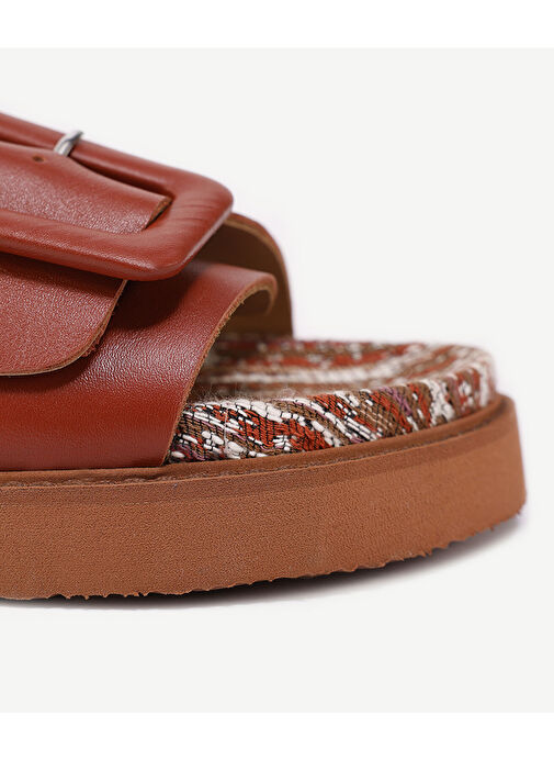 DERİ TOKA DETAYLI KUMAŞ TERLİK - Görsel 7