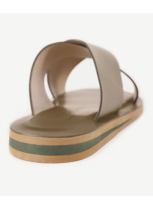 Yargıcı Yeşil Erkek Deri Terlik 24YEAY4491X - Görsel 5