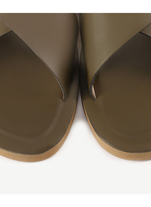 Yargıcı Yeşil Erkek Deri Terlik 24YEAY4491X - Görsel 4