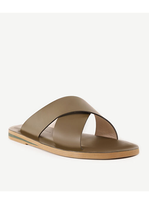 Yargıcı Yeşil Erkek Deri Terlik 24YEAY4491X - Görsel 6