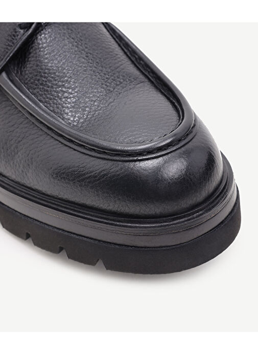 RETRO GÖRÜNÜMLÜ BAĞLI DERİ AYAKKABI - Görsel 3