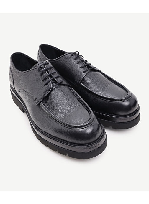 RETRO GÖRÜNÜMLÜ BAĞLI DERİ AYAKKABI - Görsel 5