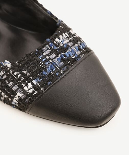 Yargıcı Siyah Kadın Deri - Kumaş Babet 24KKAY4004X - Görsel 3