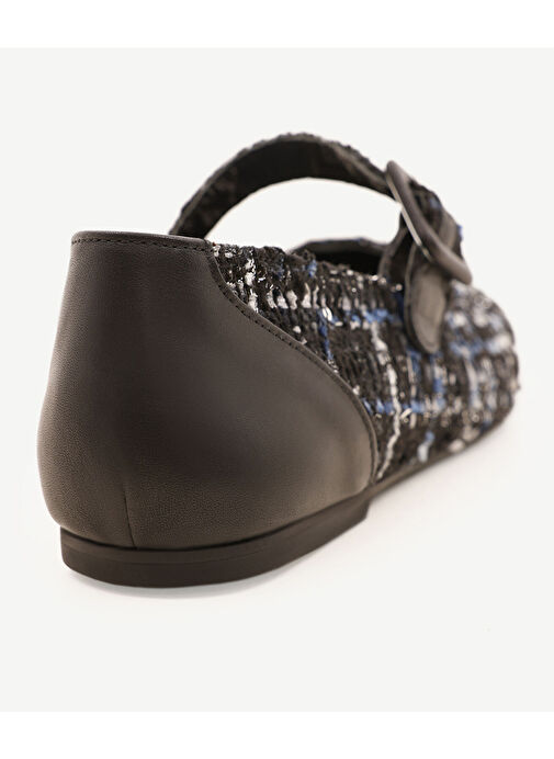 Yargıcı Siyah Kadın Deri - Kumaş Babet 24KKAY4004X - Görsel 4