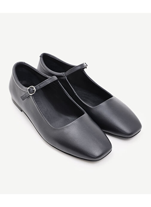 Yargıcı Siyah Kadın Deri Babet 24KKAY4005X - Görsel 5