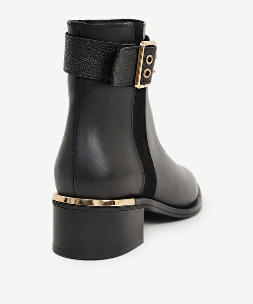 Yargıcı Yargıcı Siyah METAL TOPUK VE TOKA DETAYLI DERİ BOT | Boyner Siyah - 4. görsel