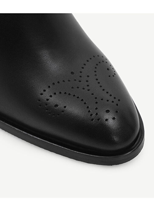 LASTİK DETAYLI YUMUŞAK DERİ TOPUKLU BOT - Görsel 3