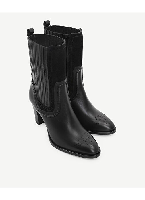 LASTİK DETAYLI YUMUŞAK DERİ TOPUKLU BOT - Görsel 5