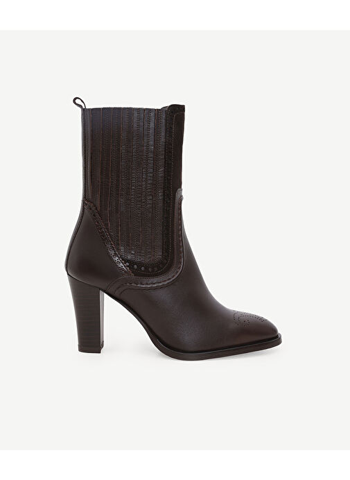 LASTİK DETAYLI YUMUŞAK DERİ TOPUKLU BOT - Görsel 2