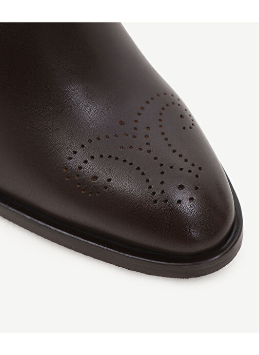 LASTİK DETAYLI YUMUŞAK DERİ TOPUKLU BOT - Görsel 3