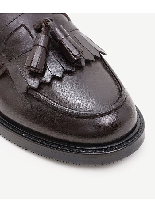 KAUÇUK TABANLI DERİ LOAFER - Görsel 3