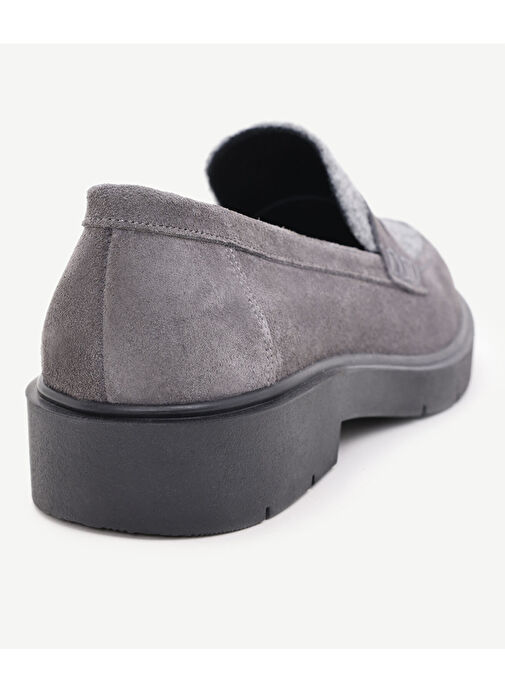 Yargıcı Gri Kadın deri Loafer 24KKAY4009X - Görsel 4