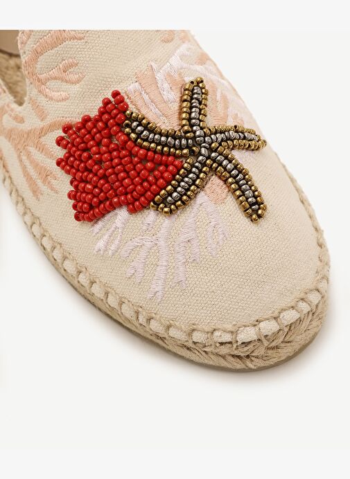 Işleme Detaylı Düz Taban Espadril - Görsel 2