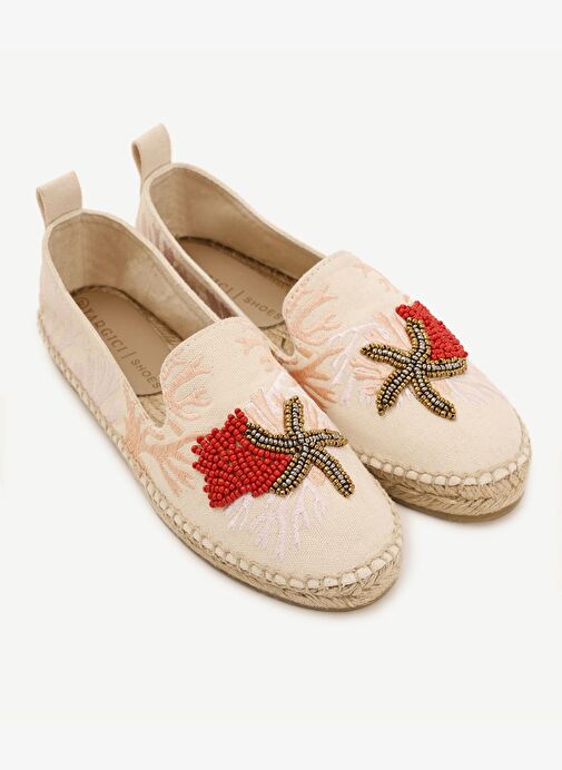 Işleme Detaylı Düz Taban Espadril - Görsel 4