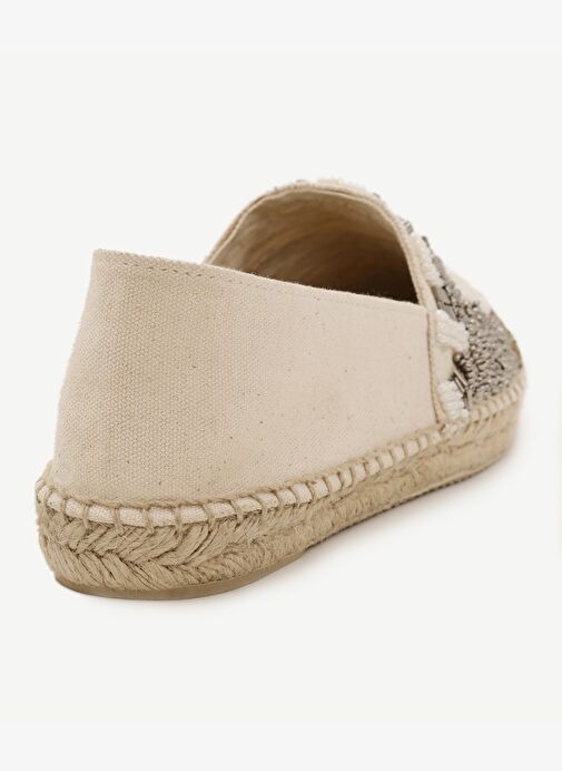 İki Renkli Boncuk İşlemeli Espadril - Görsel 4