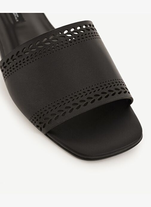 Lazer Kesim Deri Düz Terlik - Görsel 4