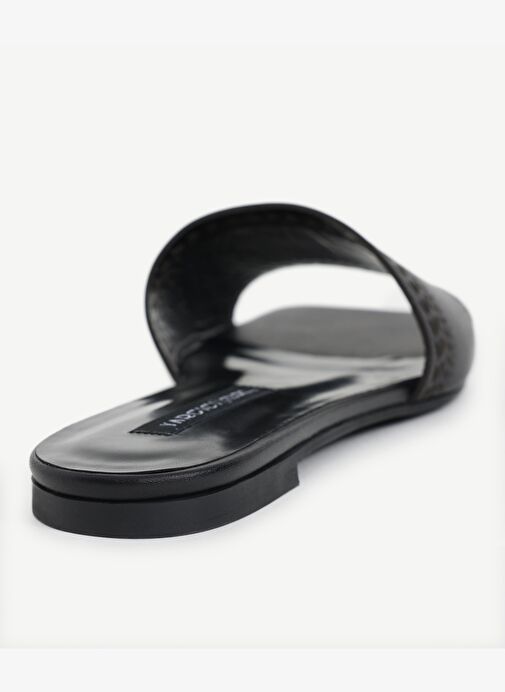 Lazer Kesim Deri Düz Terlik - Görsel 5