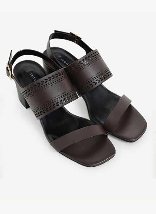 Lazer Kesim Deri Topuklu Ayakkabı - Görsel 5