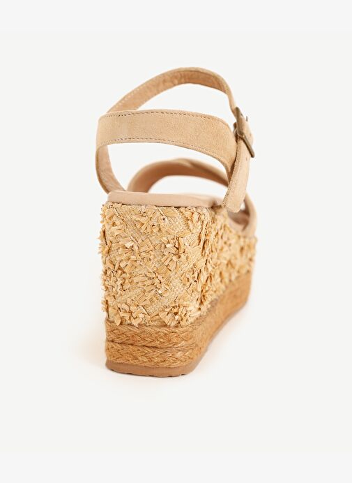 Çapraz Bantlı Yüksek Deri Espadril - Görsel 4