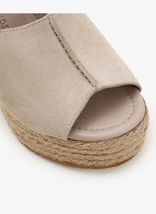 Hasır Toka Detaylı Yüksek Deri Espadril - Görsel 3