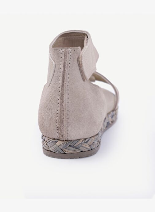 Tek Bantlı Deri Espadril Sandalet - Görsel 4