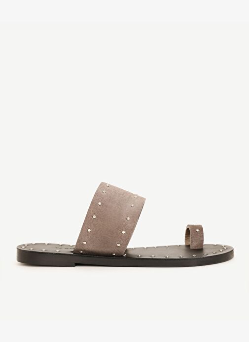 Zımba Detaylı Deri Terlik - Görsel 2