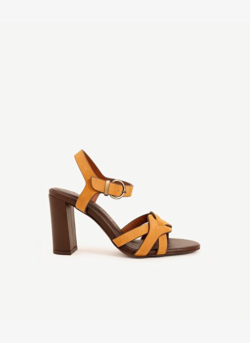 Örgü Detaylı Deri Topuklu Ayakkabı - Görsel 2