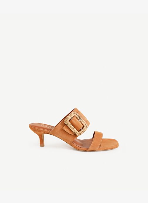 Toka Detaylı Deri Topuklu Terlik - Görsel 2