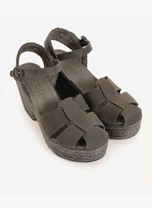 Yüksek Tabanlı Deri Espadril - Görsel 5