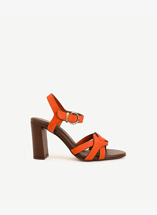 Örgü Detaylı Deri Topuklu Ayakkabı - Görsel 2