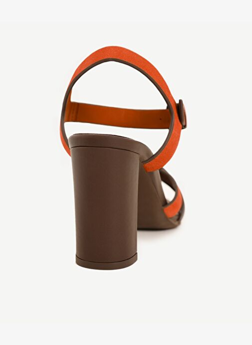 Örgü Detaylı Deri Topuklu Ayakkabı - Görsel 4