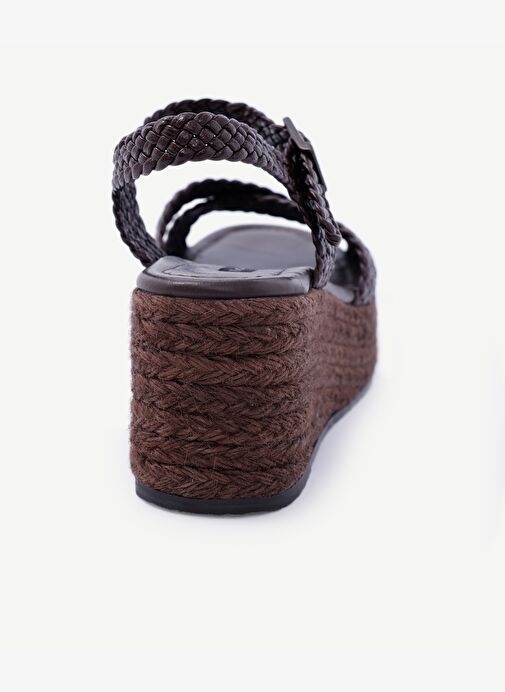 Örgü Detaylı Yüksek Taban Sandalet - Görsel 4