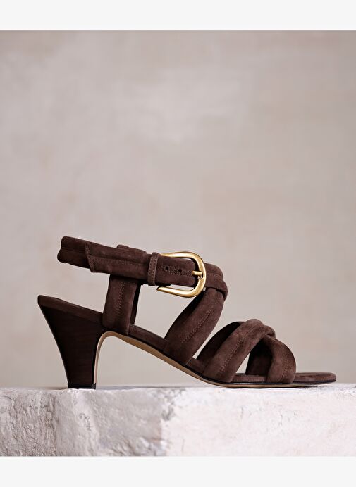 Pedli Çapraz Deri Topuklu Ayakkabı - Görsel 3