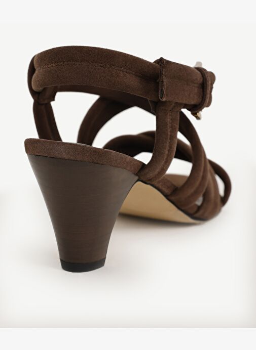 Pedli Çapraz Deri Topuklu Ayakkabı - Görsel 4